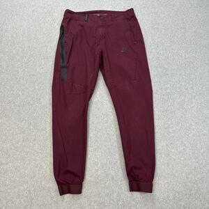 Nike Tech Jogger Pants Men's 32 Burgundy Red Tapered Leg Activewear Performance